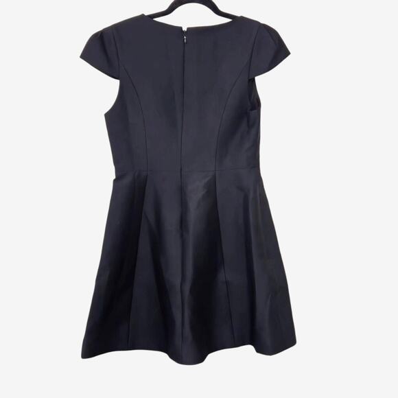NEW H by Halston Women’s Dress Upscale Preppy Fit Flare Cotton Silk Black Sz 8 - Picture 3 of 9